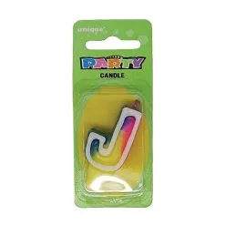Unique Rainbow Letter Candle J