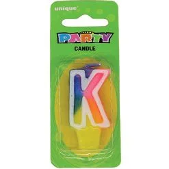Unique Rainbow Letter Candle K