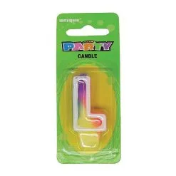 Unique Rainbow Letter Candle L