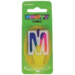 Unique Rainbow Letter Candle M