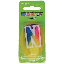 Unique Rainbow Letter Candle N