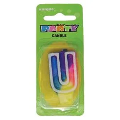 Unique Rainbow Letter Candle U