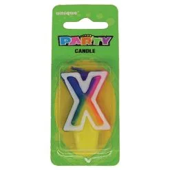 Unique Rainbow Letter Candle X