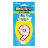 Unique Numeral Candle With Happy Birthday Cake Topper - 9