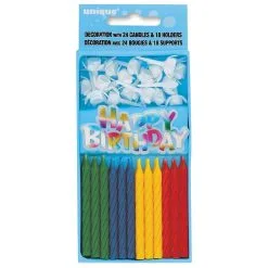 Unique B'Day Candles & Holders 43 Pieces