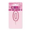 Unique Glitz Pink Number Candle - 0