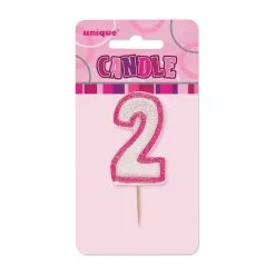 Unique Glitz Pink Number Candle - 2
