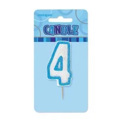 Unique Glitz Blue Number Candle - 4
