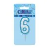 Unique Glitz Blue Number Candle - 6