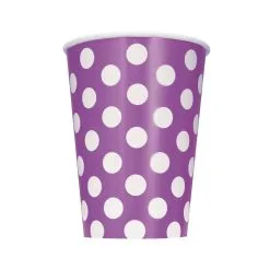 Unique Dots Pretty Purple Paper Cups 355ml 6 Pack