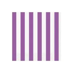 Unique Stripes Pretty Purple Luncheon Napkins 2ply 16 Pack