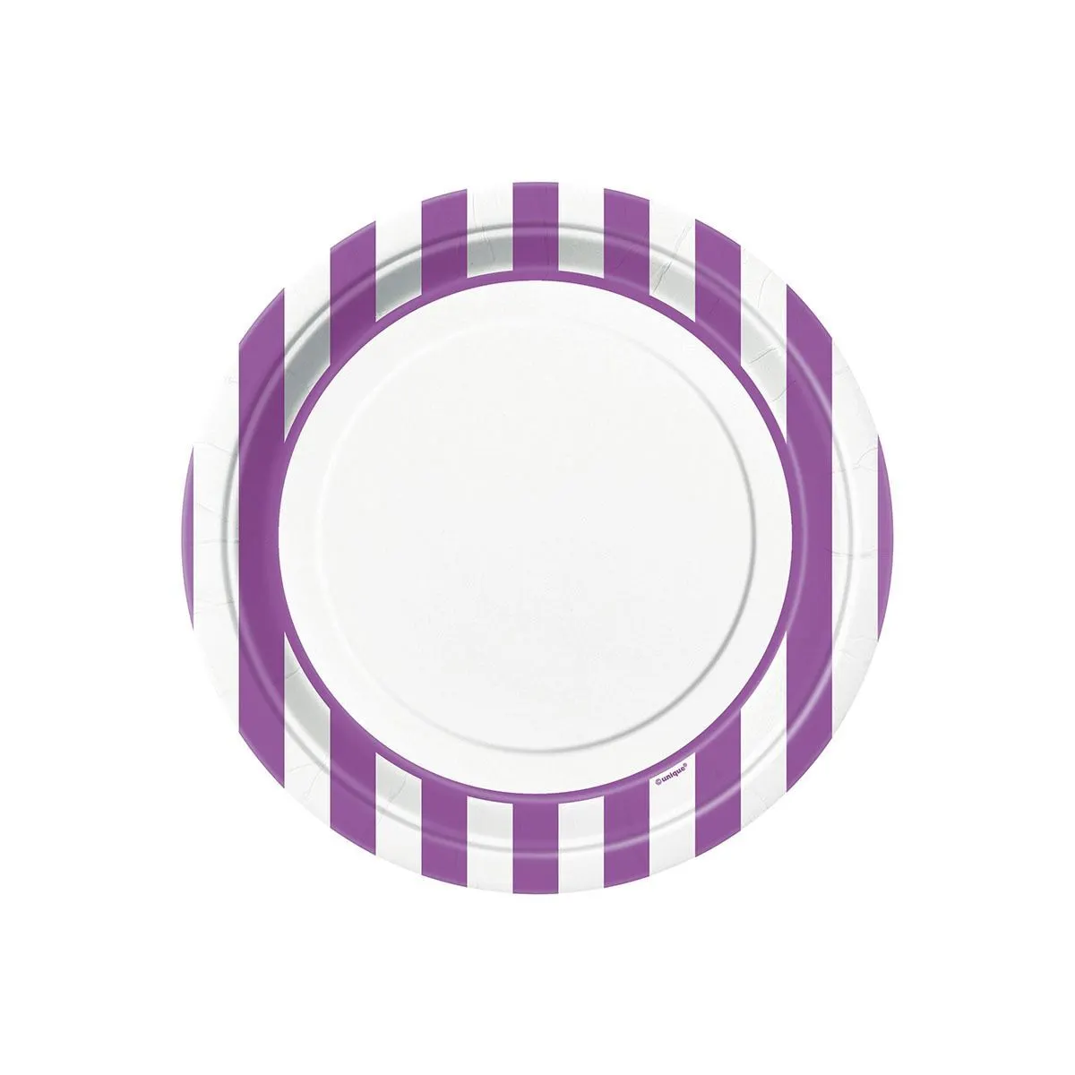 Unique Stripes Pretty Purple Paper Plates 22cm 8 Pack 1 Unique Stripes Pretty Purple Paper Plates 22cm 8 Pack