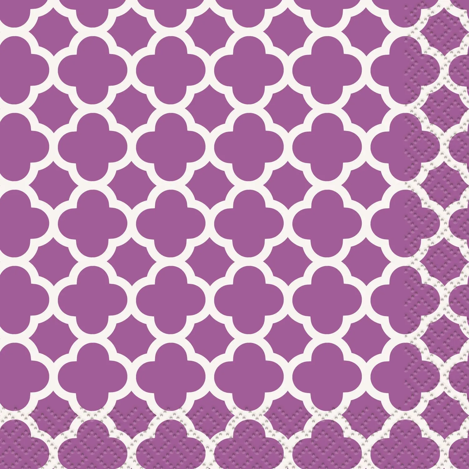 Unique Quatrefoil Pretty Purple Beverage Napkins 2ply 50 Pack 1 Unique Quatrefoil Pretty Purple Beverage Napkins 2ply 50 Pack