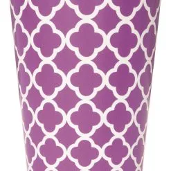 Unique Quatrefoil Pretty Purple Paper Cups 355ml 6 Pack