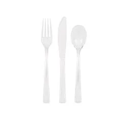 Unique Clear Assorted Reusable Cutlery 18 Pack