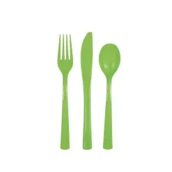 Unique Lime Green Assorted Reusable Cutlery 18 Pack