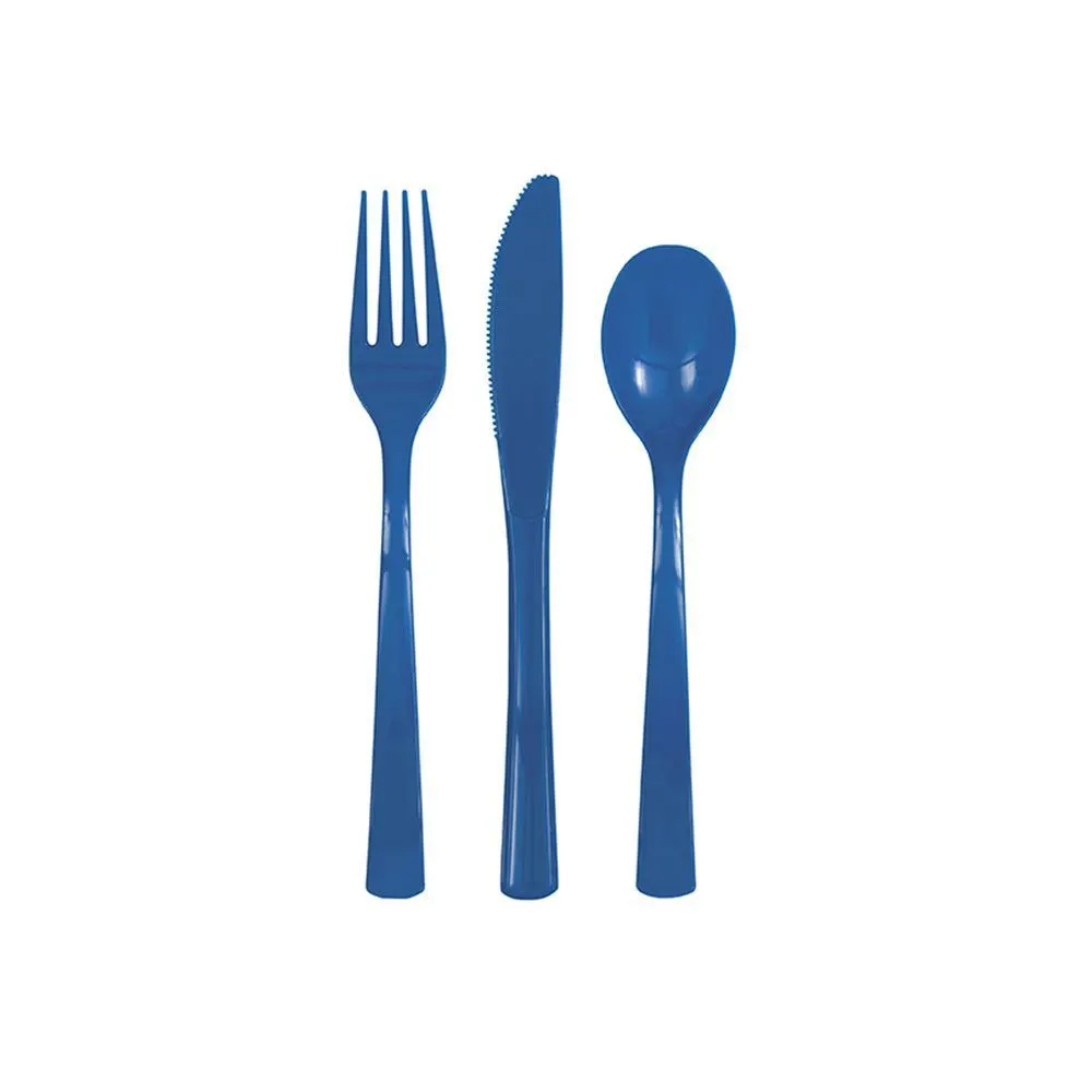 Unique Royal Blue Assorted Reusable Cutlery 18 Pack 1 Unique Royal Blue Assorted Reusable Cutlery 18 Pack