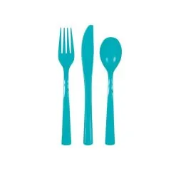 Unique Caribbean Teal Assorted Reusable Cutlery 18 Pack