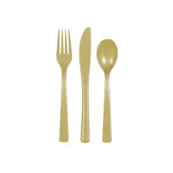 Unique Gold Assorted Reusable Cutlery 18 Pack