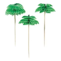 AMSCAN Palm Tree Honeycomb & Wooden Picks 12 Pack