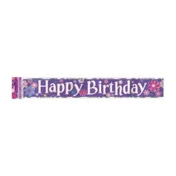 Unique Happy Birthday Blossom Foil Banner 12ft