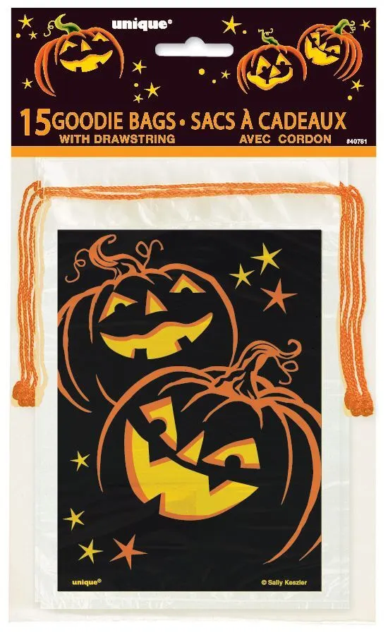 Unique Pumpkin Grin Goodie Bags 15 Pack 1 Unique Pumpkin Grin Goodie Bags 15 Pack