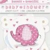 Unique Umbrellaphant Baby Shower Pink Baby Shower Jointed Banner 1.6m