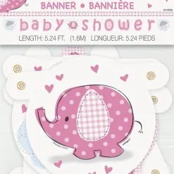 Unique Umbrellaphant Baby Shower Pink Baby Shower Jointed Banner 1.6m