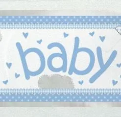 Unique Umbrellaphant Baby Shower Blue Baby Shower Foil Banner 3.65m