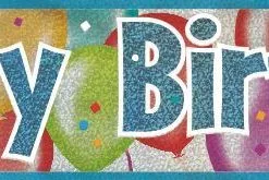 Unique Balloon Birthday Prismatic Banner 9ft