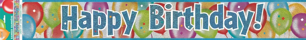 Unique Balloon Birthday Prismatic Banner 9ft 1 Unique Balloon Birthday Prismatic Banner 9ft