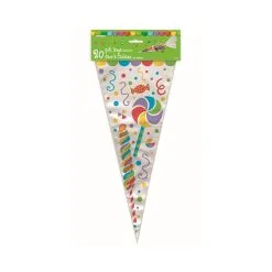 Unique Candy Party 20 Cone Cello Bags