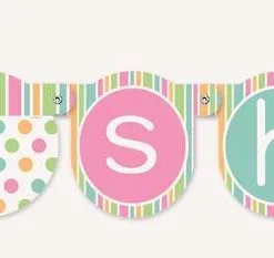 Unique Pastel Baby Shower Jointed Banner
