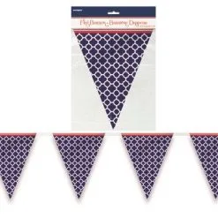 Unique Hamptons Quatrefoil Foil Flag Banner