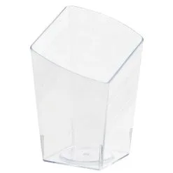 AMSCAN Mini Catering Slanted Tumblers Clear Plastic 2.2oz/ 65ml 10 Pack