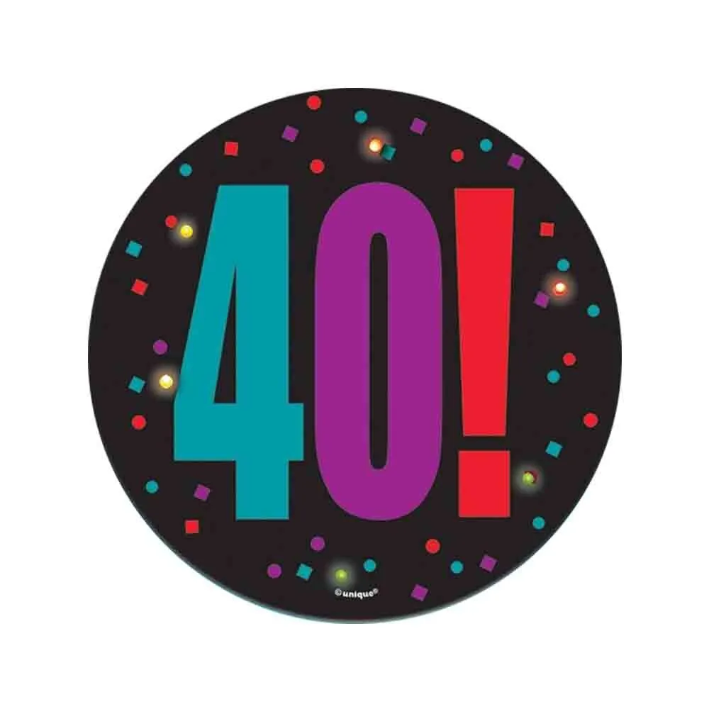 Unique Birthday Cheer Blinking Badge -40 1 Unique Birthday Cheer Blinking Badge -40