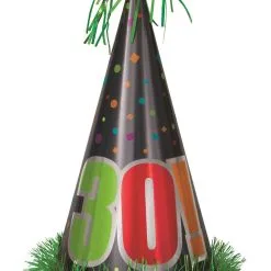 Unique ⭐ íBirthday Cheer 30 Large Foil Cone Hat 33cm