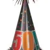 Unique Birthday Cheer 50 Large Foil Cone Hat 33cm