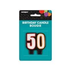 Unique Birthday Cheer Number Candle -50