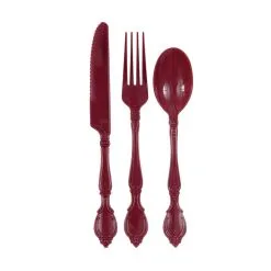 Unique Maroon Assorted Reusable Cutlery 12 Pack