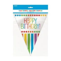 Unique Rainbow Birthday Flag Banner 12ft