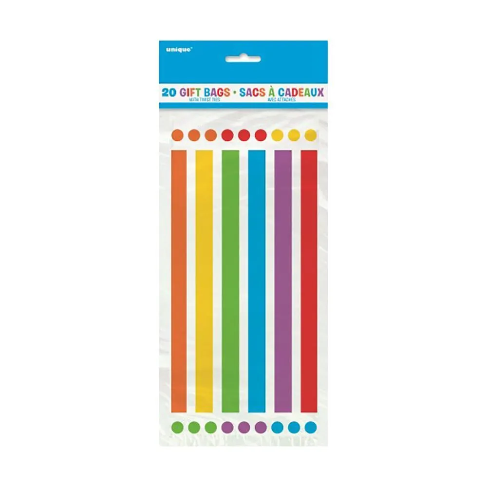 Unique Rainbow Birthday Cello Bags 20 Pack 1 Unique Rainbow Birthday Cello Bags 20 Pack