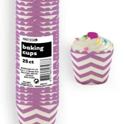 Unique Chevron Ppurple Paper Baking Cups 25 Pack