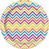 Unique Chevron Rainbow Paper Plates 23cm 8 Pack