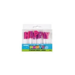 Unique Pink & Purple Happy Birthday Pick Candles