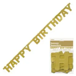 Unique Golden Birthday Happy Birthday Jointed Banner 1.21m