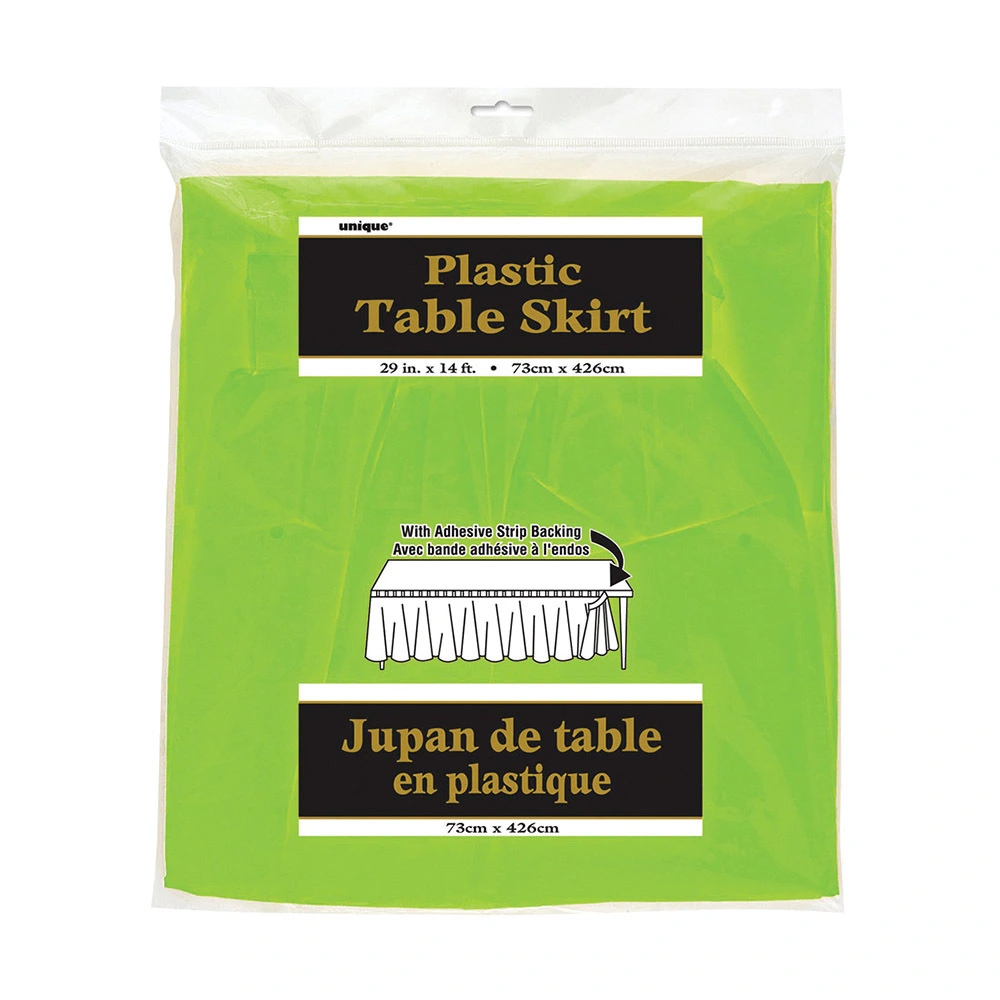 Unique Lime Green Plastic Tableskirt 37cm X 4.3m 2 Unique Lime Green Plastic Tableskirt 37cm X 4.3m - Image 2