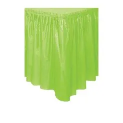 Unique Lime Green Plastic Tableskirt 37cm X 4.3m