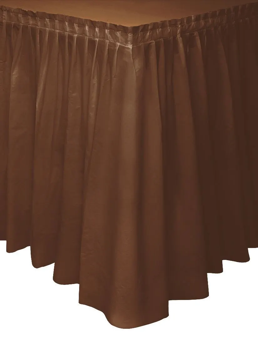 Unique Brown Plastic Tableskirt 37cm X 4.3m 1 Unique Brown Plastic Tableskirt 37cm X 4.3m
