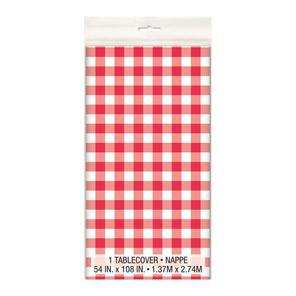 Unique Ed Gingham Plastic Tablecover 1 Unique Ed Gingham Plastic Tablecover